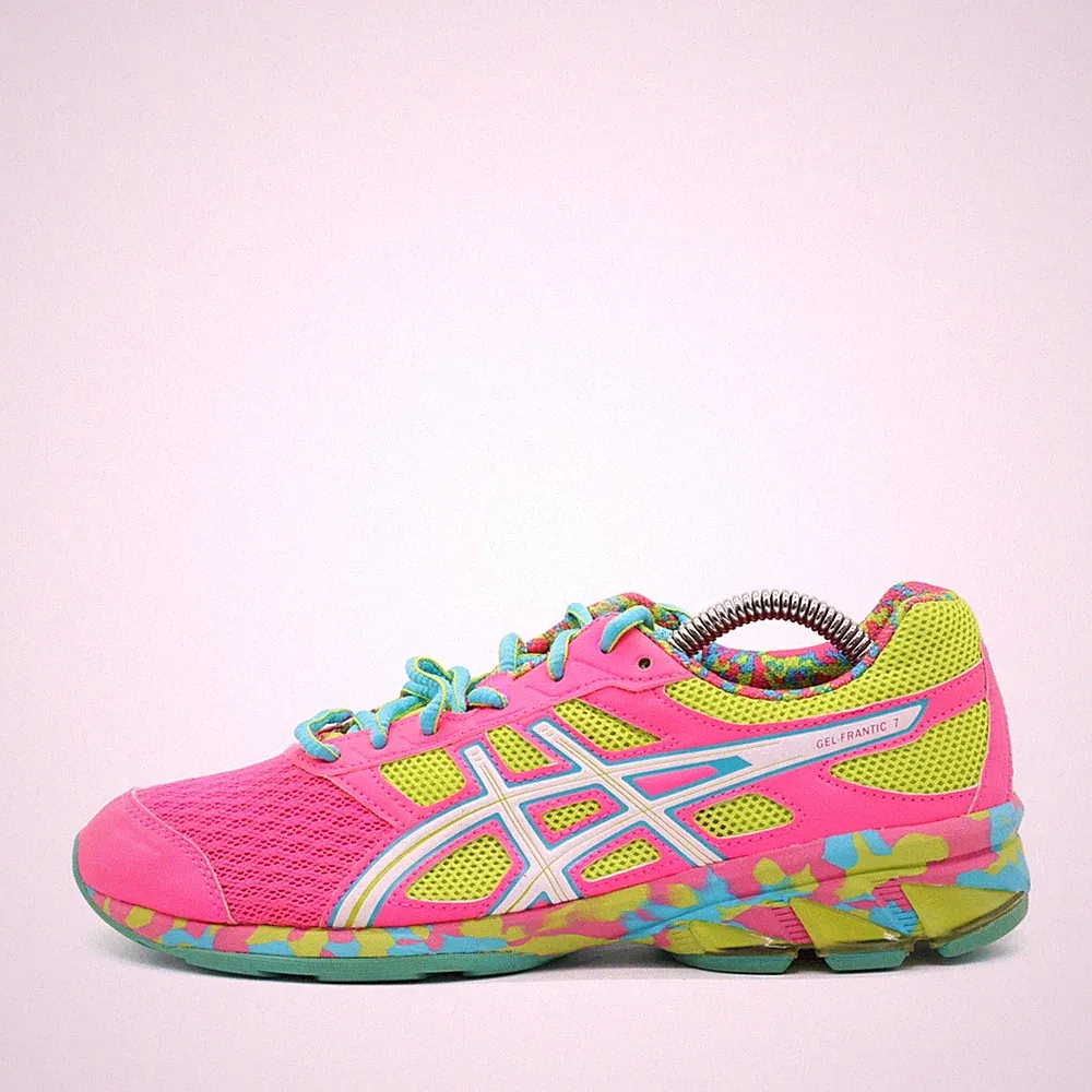 ASICS Damen Gel-Frantic 7 Sneaker pink/neongelb/t�rkis �mpfung