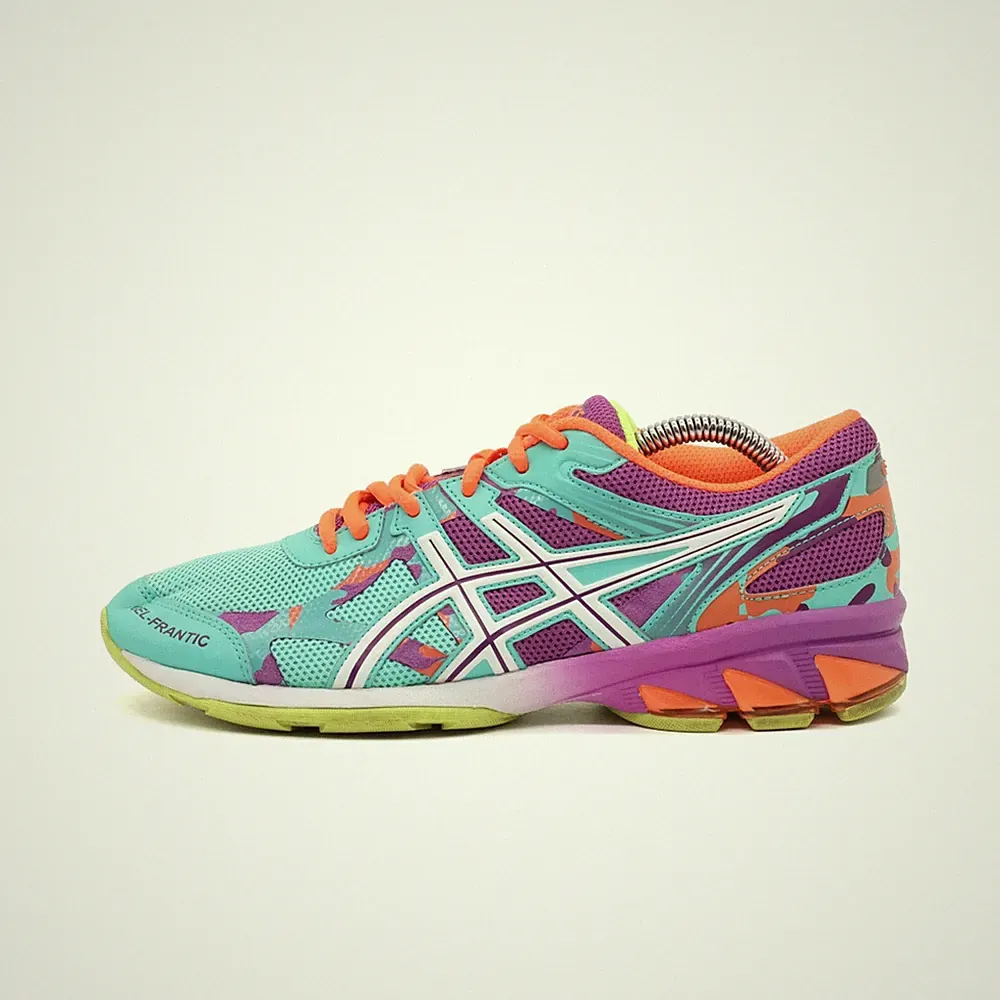 ASICS Damen Gel-Frantic Sportschuh Türkis, Lila, Orange Gel Laufschuh EU 39
