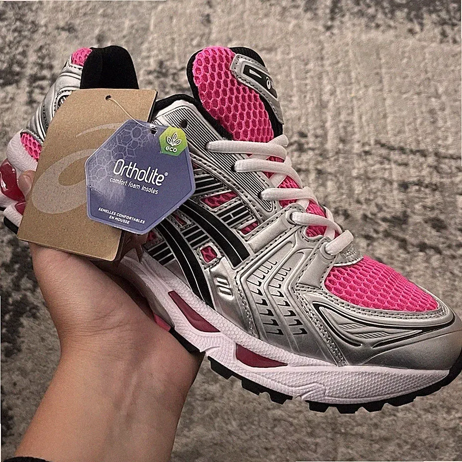 ASICS GEL-1130 Damen Sneaker Laufschuhe Mesh atmungsaktiv Pink/Silber/Schwarz