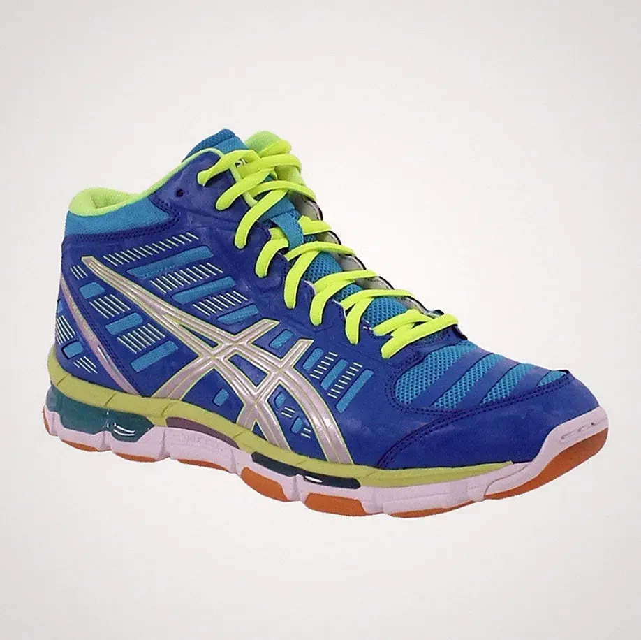 Asics Gel-Cyber Shot Hallenschuhe Herren 13 BLAU High Top Schnürschuhe Volleyball NEU