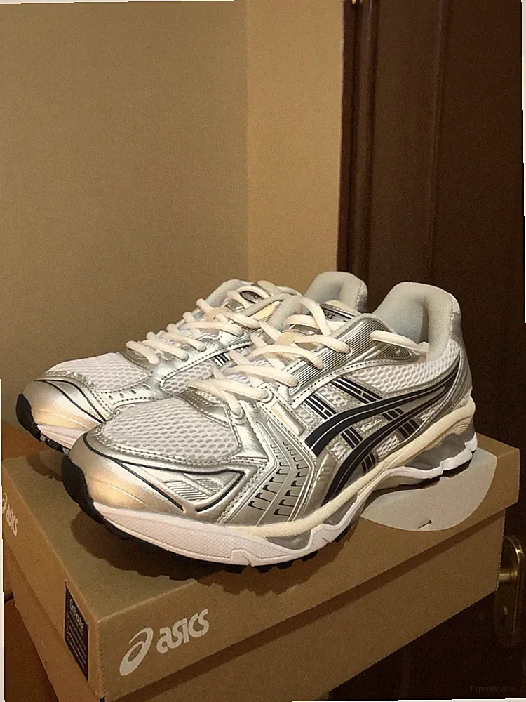 ASICS GEL-Kayano 14 Herren Laufschuhe Sneaker Low Top Silber/Weiß/Schwarz