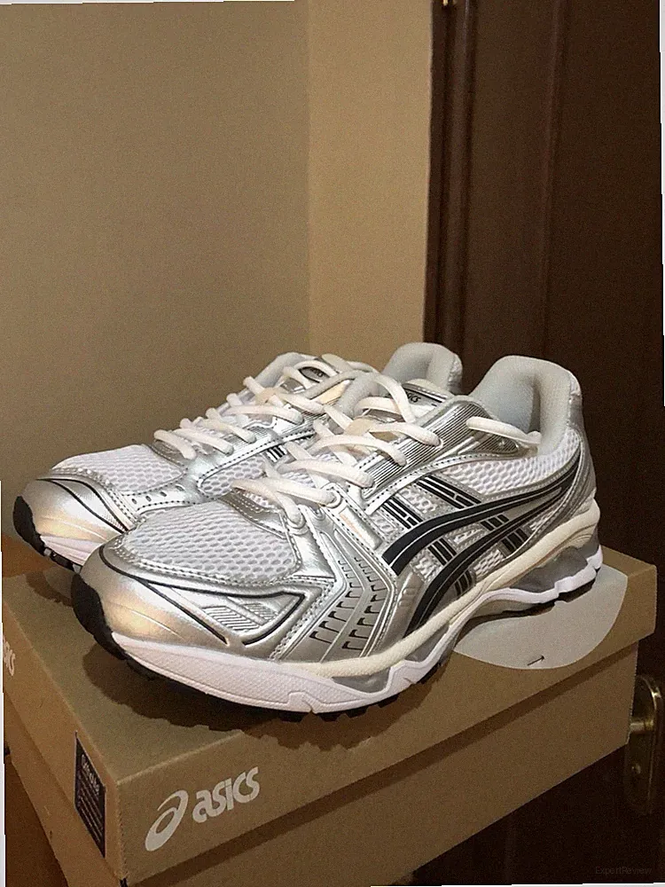 ASICS GEL-Kayano 14 Herren Laufschuhe Sneaker Low Top Silber/Weiß/Schwarz