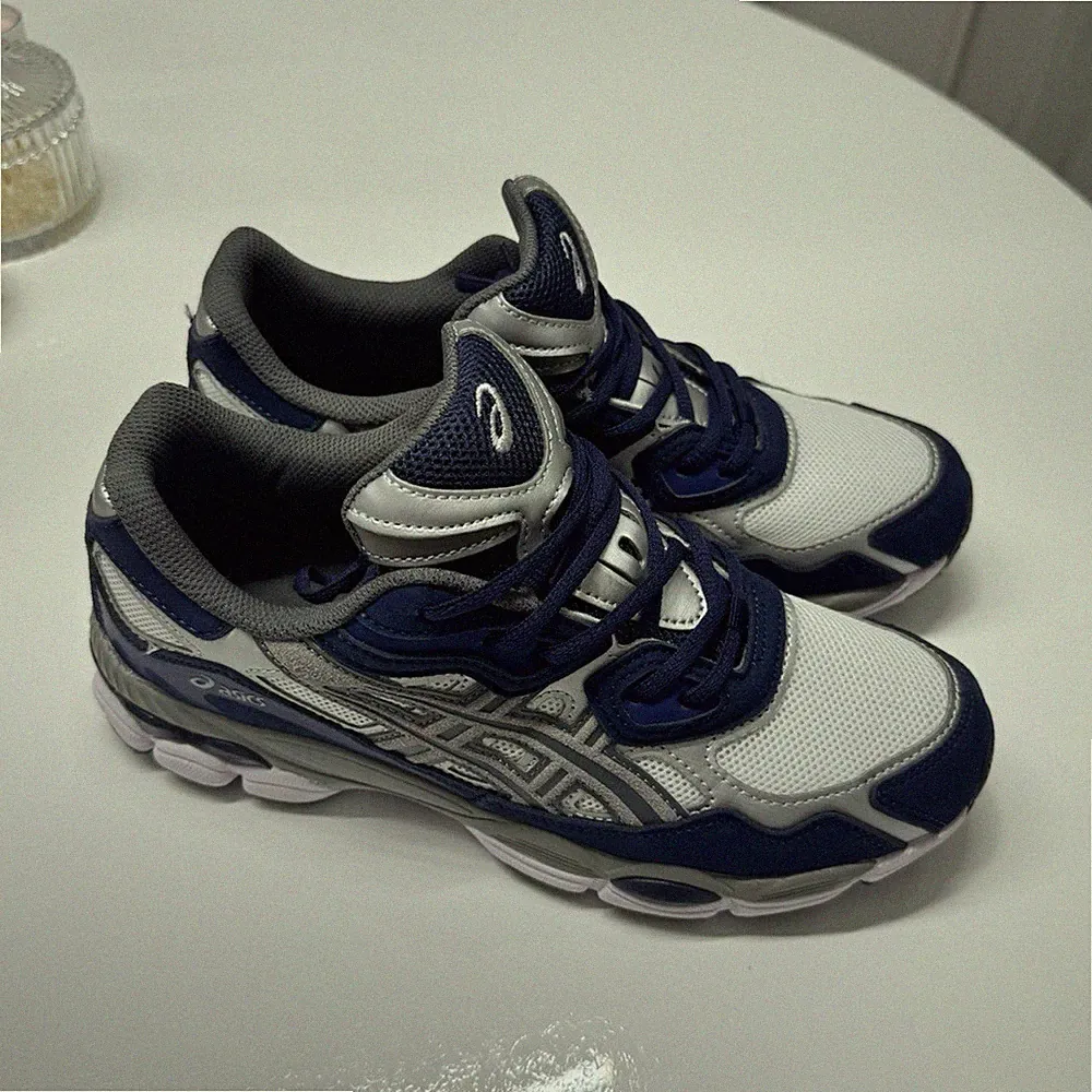 ASICS GEL-Kayano 14 Herren Sneaker Laufschuh Mesh Blau/Silber/Weiß