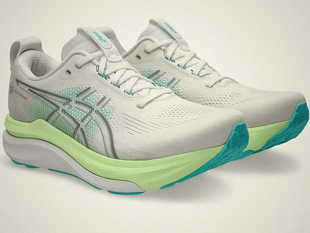 ASICS GEL-KAYANO 33 "EXTRA WIDE" 1011C229 100 White Energy Aqua Laufschuhe