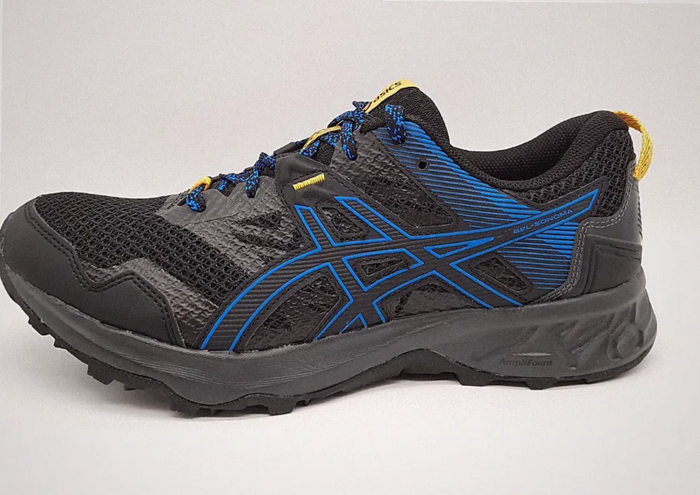 ASICS Gel-Sonoma 5 Herren Trail Laufschuh Schwarz Blau Gr 40,5 Sport Outdoor Neu