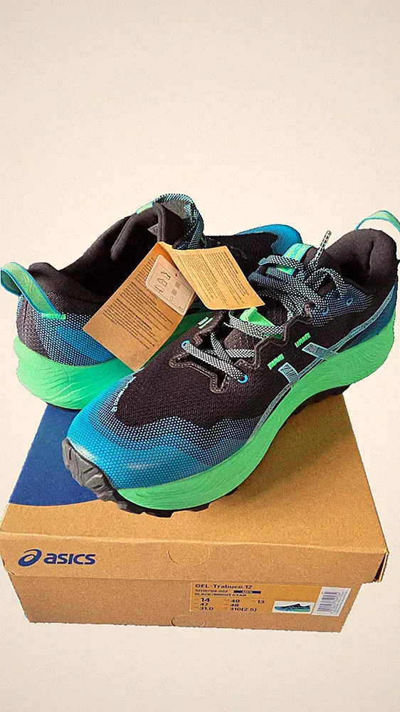 Asics GEL Trabuco 12 - Trailrunning - Black/bright cyan Gr.49 (31 cm)