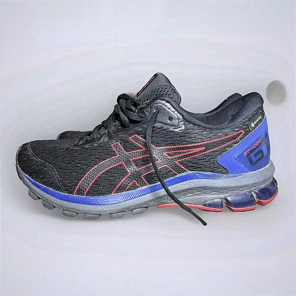 Asics GT 1000 9 GTX Mens Running Shoes - Black/Blue/Red, Goretex, Size 8½ US
