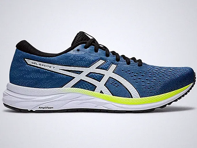 Asics Herren blau & weiß Gel-Excite 7 Laufschuhe UK 11 brandneu Ref 1957