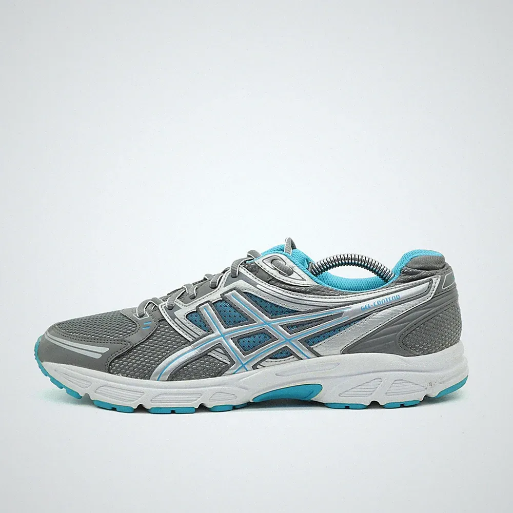 ASICS Herren GEL-Contend 4 Sneaker Silber/Blau Synthetik, GEL Laufschuh EU 44.5