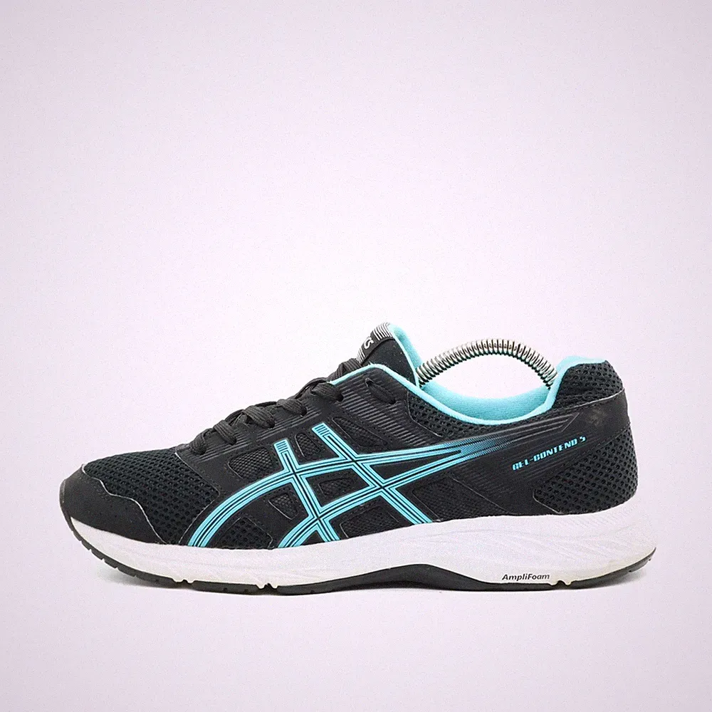 ASICS Herren GEL-Contend 5 Sneaker Schwarz Blau GEL Laufschuh EU 40,5