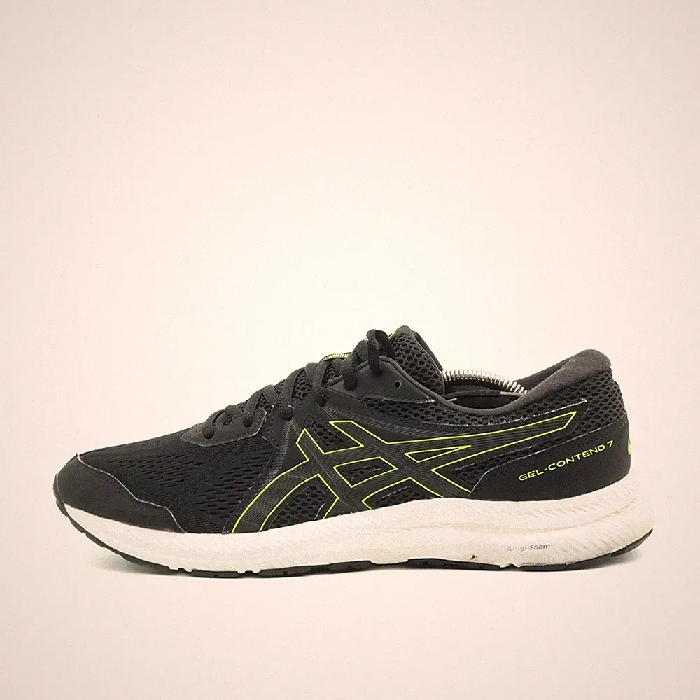 ASICS Herren Gel-Contend 7 Schuhe Schwarz Gelb Low-Top Laufschuh EU 44