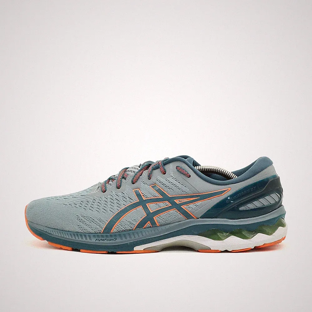 ASICS Herren GEL-Kayano 27 Schuhe Grau/Orange Mesh Low-Top Laufschuh EU 44