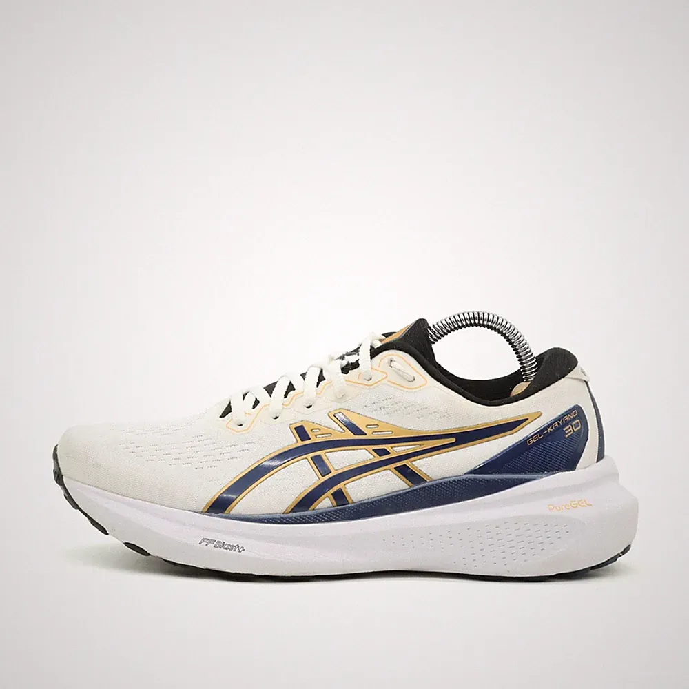 ASICS Herren GEL-Kayano 30 Schuhe EU 42.5 Weiß/Blau/Gold 1011B764 Leichtgewicht