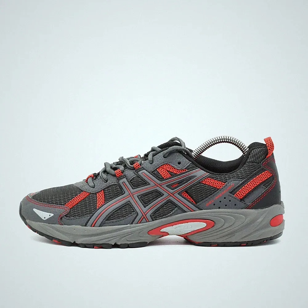 ASICS Herren GEL-Memuro Sneaker EU 43,5 Grau Rot T51RQ Synthetik Mesh Leder GEL