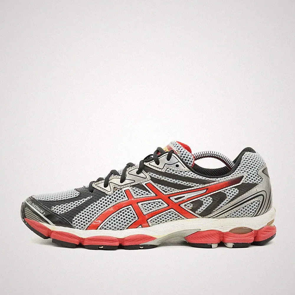 ASICS Herren Gel-Platinum 2 Schuhe EU 45 Grau/Rot/Schwarz T40AQ atmungsaktiv