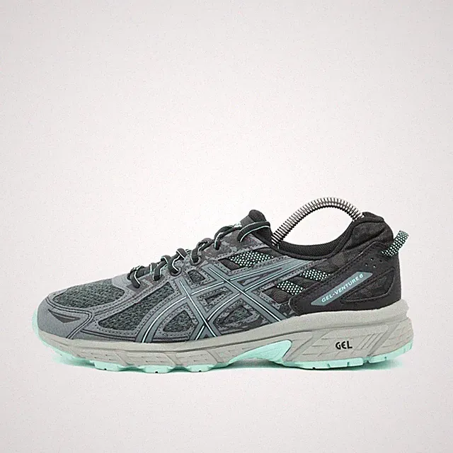 ASICS Herren Gel-Venture 6 Sneaker EU 42 Schwarz Grau Blau 1012A504 Profilsohle