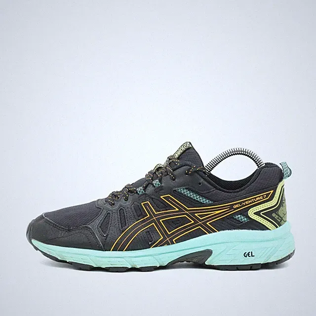 ASICS Herren GEL-VENTURE 7 Sneaker EU 42 Schwarz Gelb Türkis 1012A477 Passform