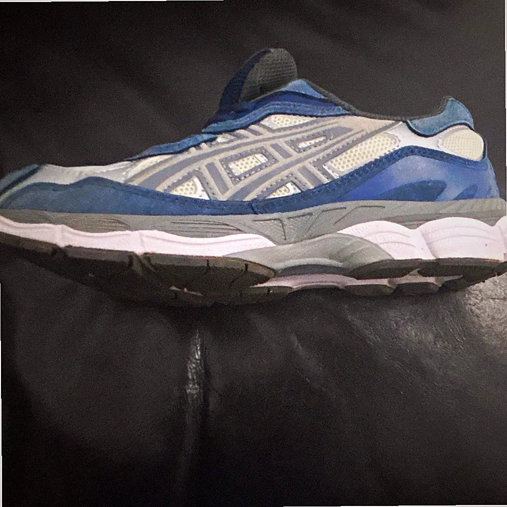 ASICS Herren Laufschuhe Fake Sneaker Low Top Mesh atmungsaktiv Blau Grau Weiß