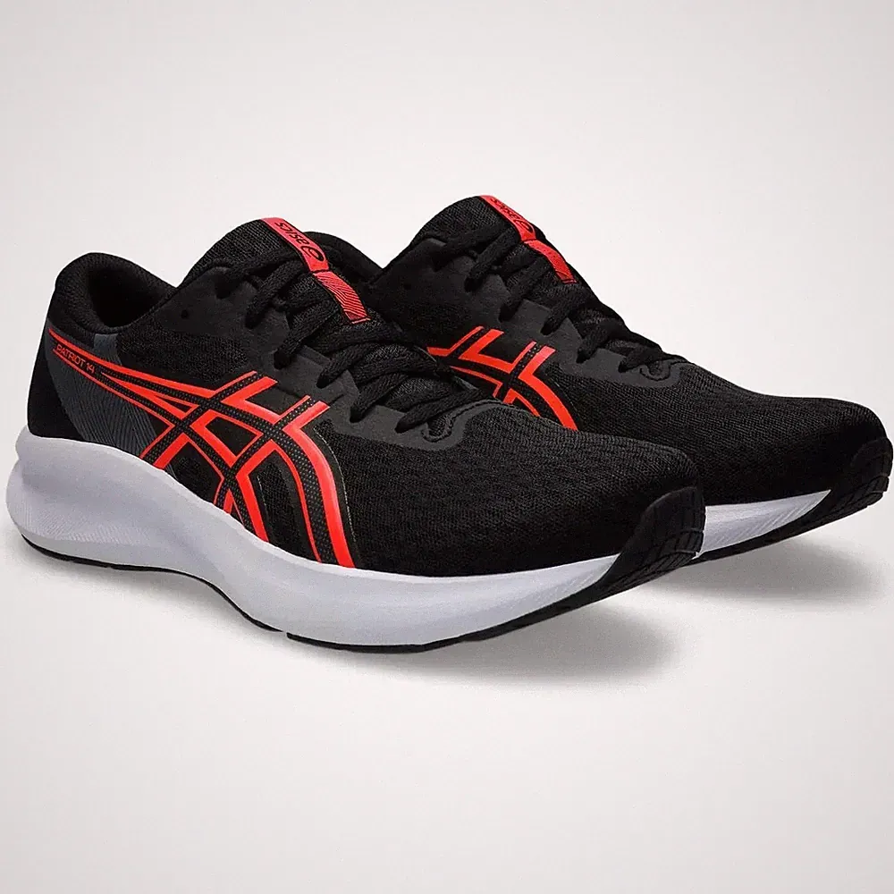 ASICS Herren Laufschuhe PATRIOT 14 1011C050 Black/Flash Red 24,5-32,0 cm