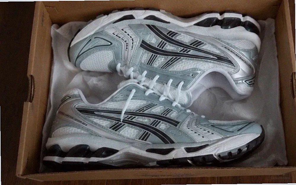 ASICS Herren Laufschuhe Sneaker Mesh Low Top Schnürung Weiß Silber Schwarz