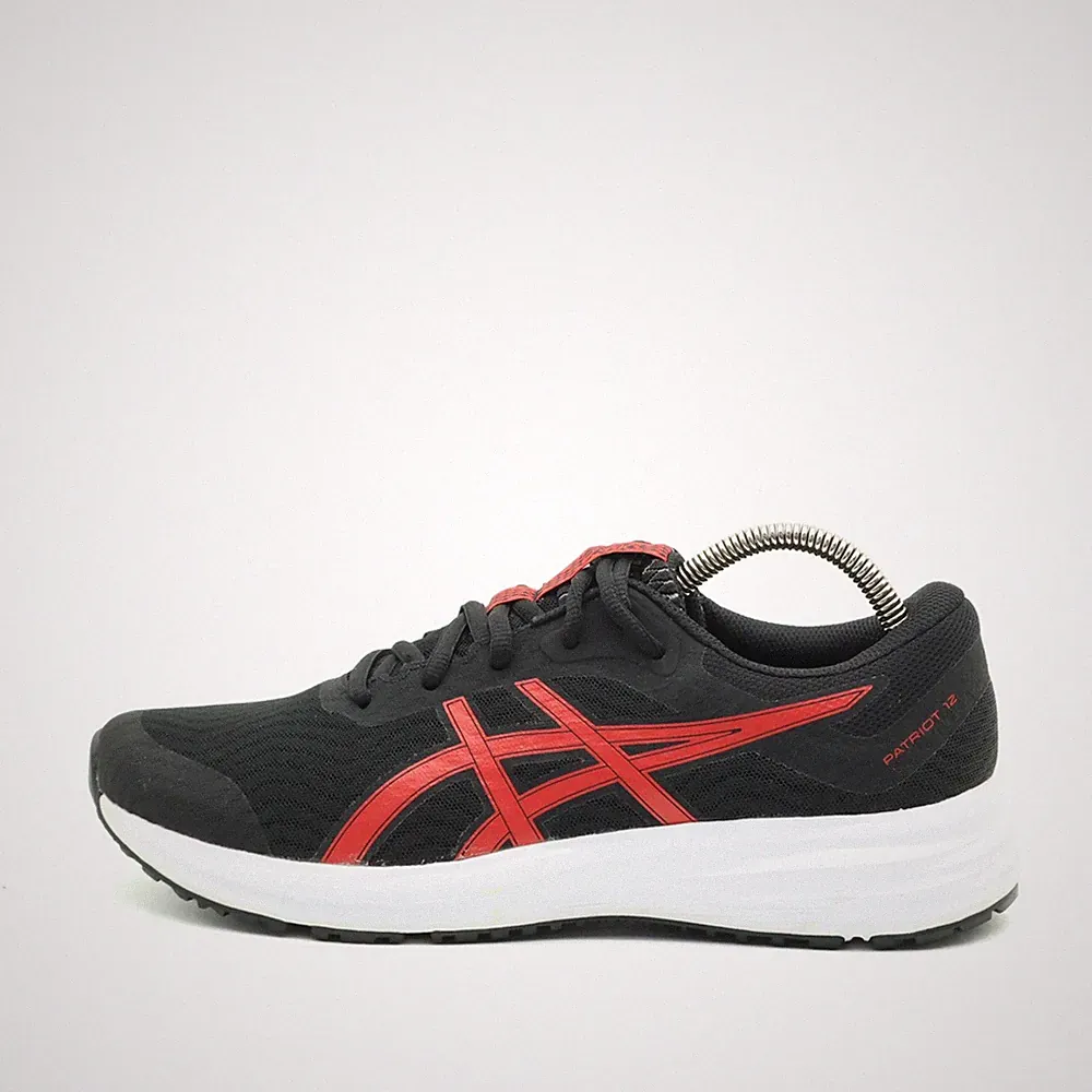 ASICS Herren Patriot 12 Sportschuh Schwarz Rot Leicht Laufschuh EU 41,5