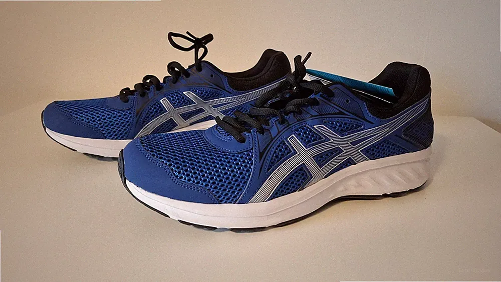 Asics Jolt 2 Laufschuhe Herren Blau/Silber Größe 48 (US13) NEU mit Etikett