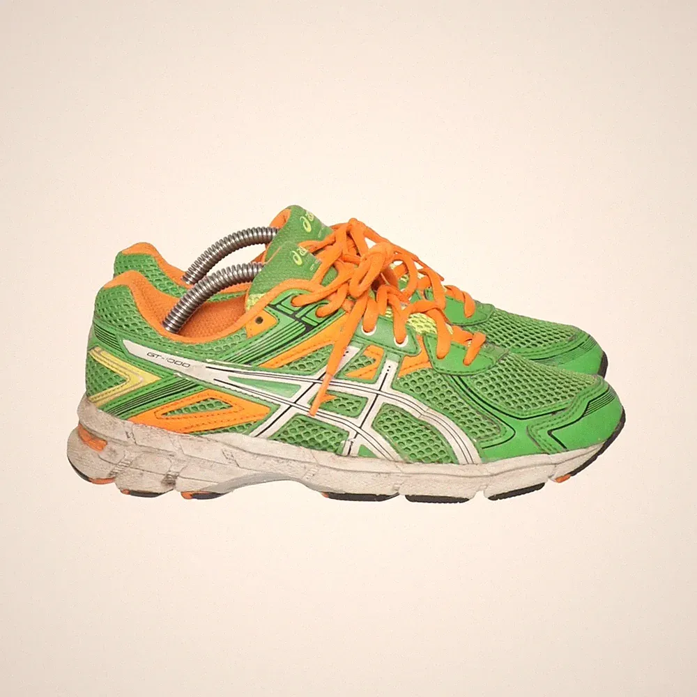 Asics, Laufschuhe, Größe: 37 1/2, C324N, Grün/Orange/Weiß, Damen #mUy