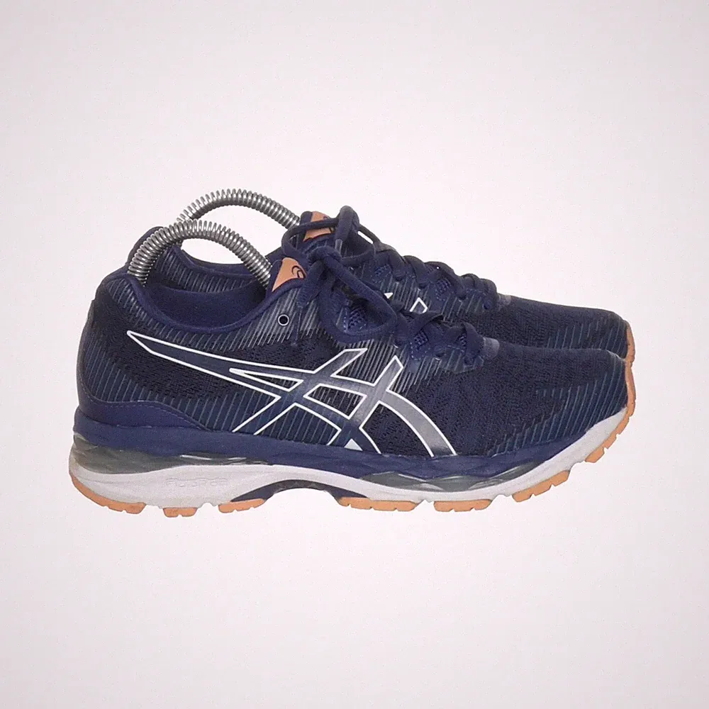 Asics, Laufschuhe, Größe: 38, Lederimitat, Blau/Braun/Weiß, Herren #8Ez