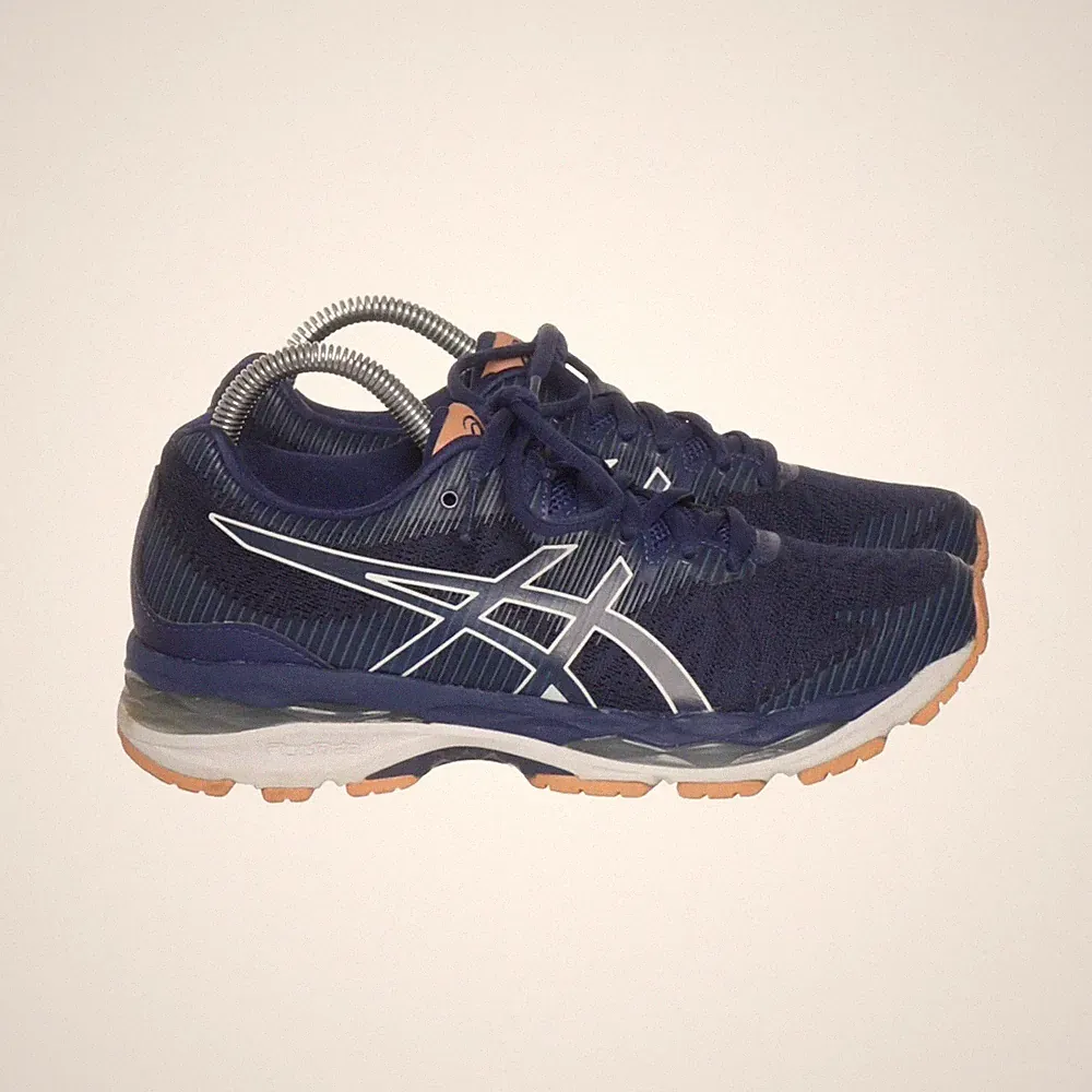 Asics, Laufschuhe, Größe: 38, Lederimitat, Blau/Braun/Weiß, Herren #8Ez