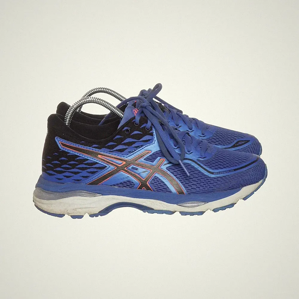Asics, Laufschuhe, Größe: 38, Lederimitat, Blau/Schwarz/Weiß, Herren #HCr