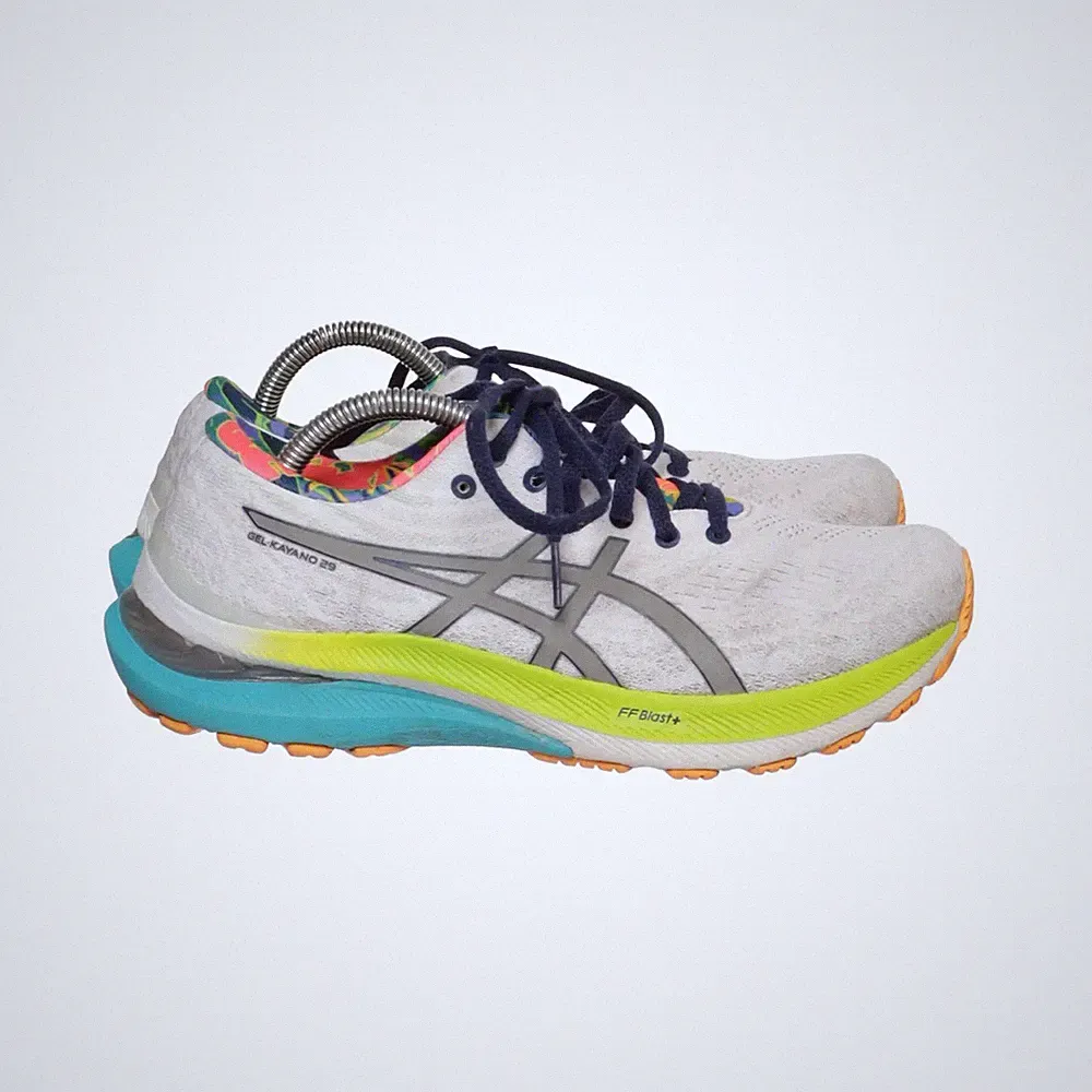 Asics, Laufschuhe, Größe: 39 1/2, Grau/Blau/Orange, Damen #dUu