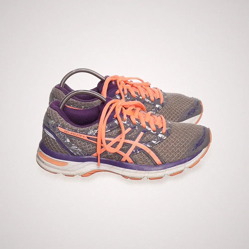 Asics, Laufschuhe, Größe: 39 1/2, Grau/Orange/Lila, Damen #EGG
