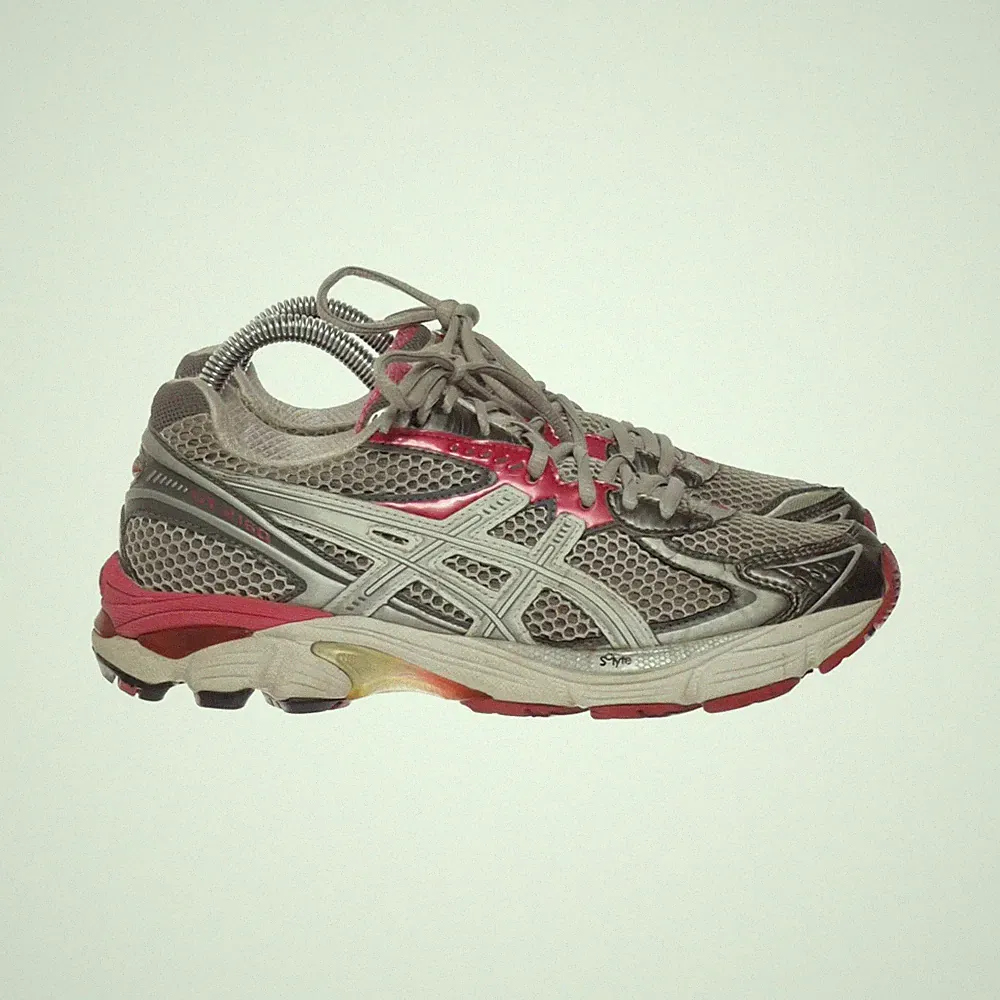Asics, Laufschuhe, Größe: 39 1/2, T157N, Grau/Pink/Silber, Damen #baX