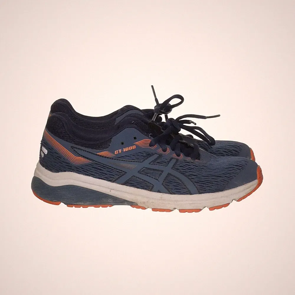 Asics, Laufschuhe, Größe: 39, Lederimitat, Blau/Orange, Herren #g13
