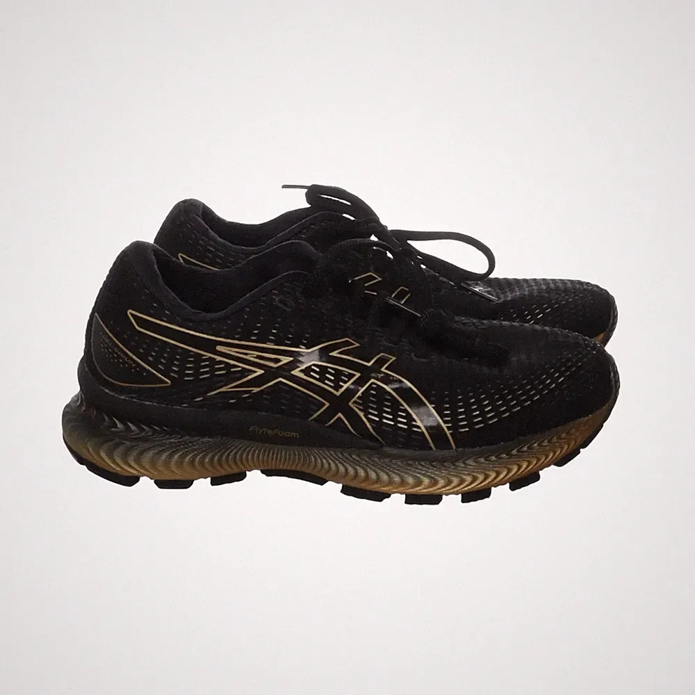 Asics, Laufschuhe, Größe: 40, Polyurethan, Schwarz/Gold, Herren #FqL