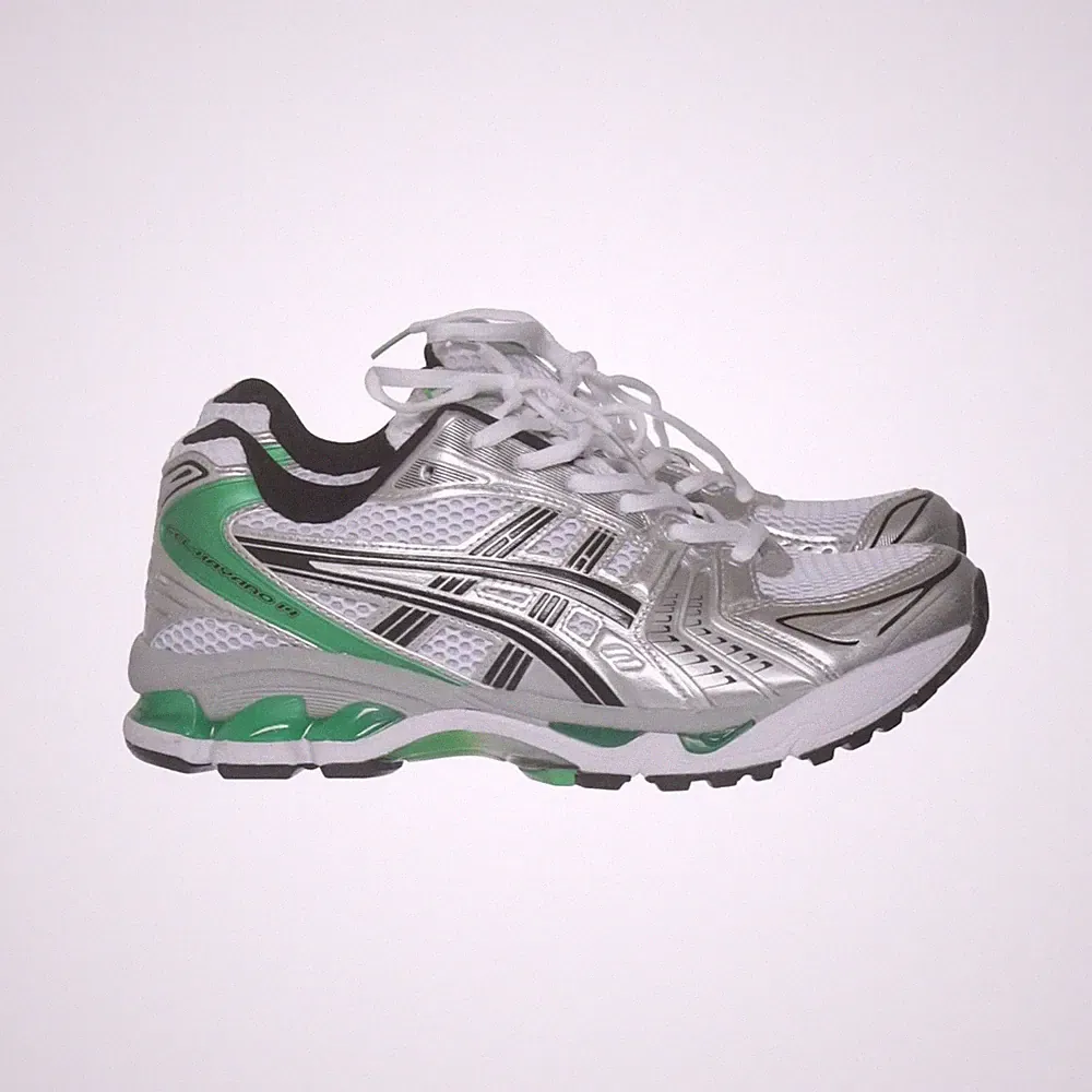 Asics, Laufschuhe, Größe: 41, Weiß/Silber/Grün, Herren #uEz