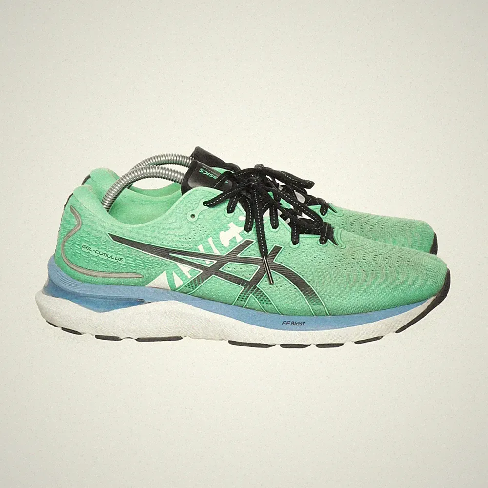 Asics, Laufschuhe, Größe: 43 1/2, Grün/Schwarz/Weiß, Herren #hYG