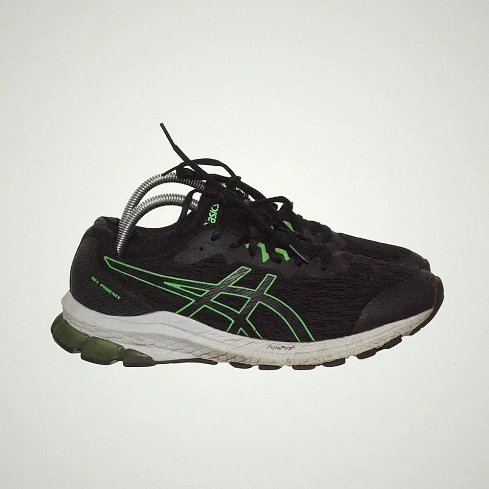 Asics, Laufschuhe, Größe: 43 1/2, Polyurethan, Schwarz/Grün, Herren #xbi