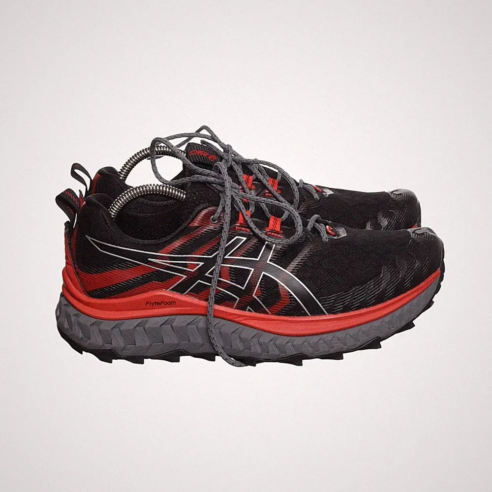 Asics, Laufschuhe, Größe: 43 1/2, Schwarz/Rot/Grau, Herren #ZD7
