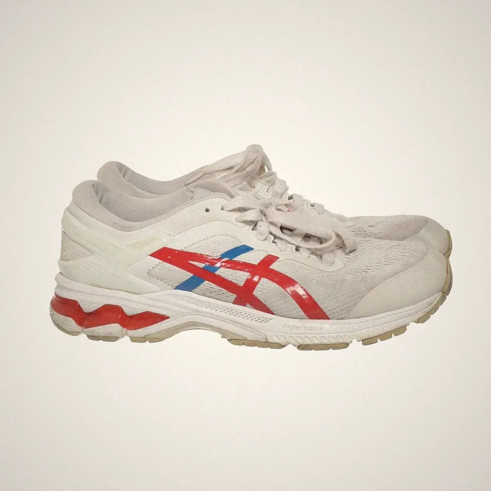 Asics, Laufschuhe, Größe: 43 1/2, Weiß/Rot/Blau, Herren #Q9F