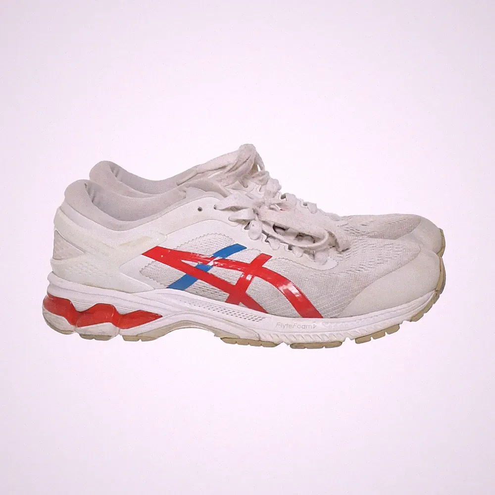 Asics, Laufschuhe, Größe: 43 1/2, Weiß/Rot/Blau, Herren #Q9F