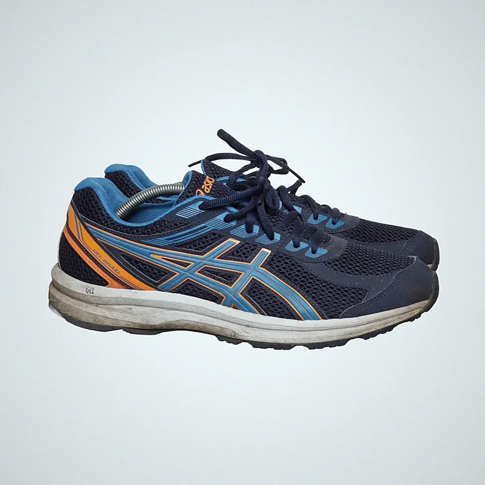 Asics, Laufschuhe, Größe: 45, Polyester/Polyurethan, Blau/Orange, Herren #Ckq