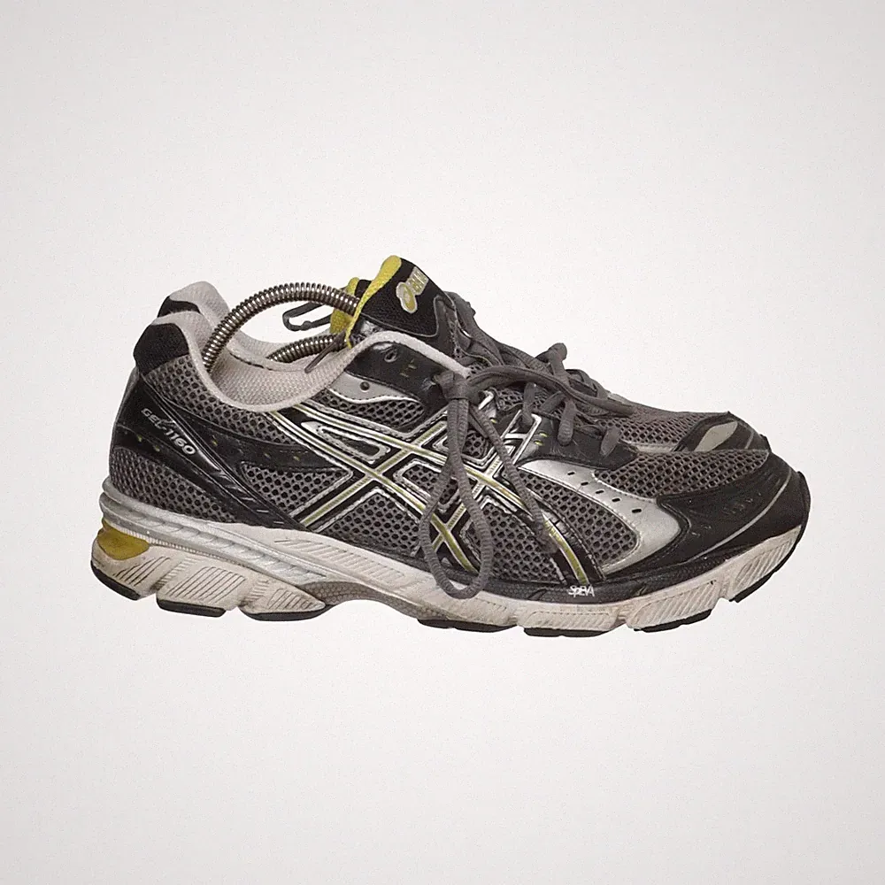 Asics, Laufschuhe, Größe: 46 1/2, SpEVA 55, Schwarz/Grau/Gelb, Herren #5UD