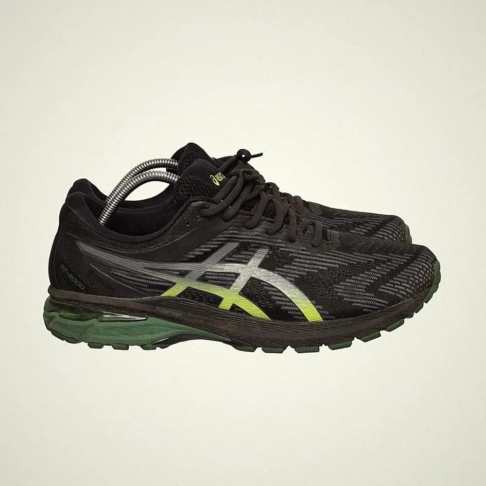 Asics, Laufschuhe, Größe: 46, Lederimitat, Schwarz/Grün, Herren #v4n