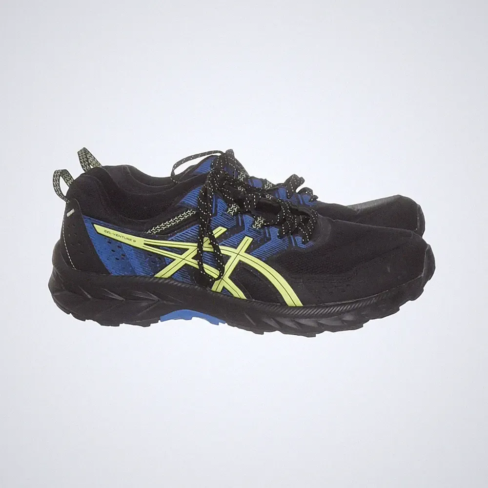 Asics, Laufschuhe, Größe: 47, Schwarz/Blau/Gelb, Herren #D87