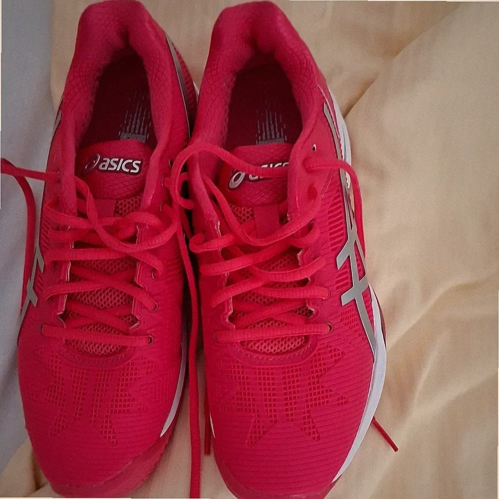 ASICS Unisex Sneaker Laufschuhe Pink/Weiß Low Top atmungsaktiv Gr. 37