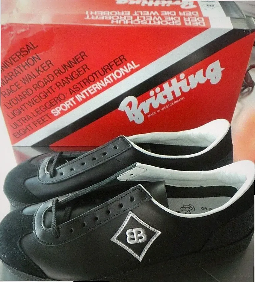 Astroturfer EB Brütting schwarz Glattleder Laufschuh Sneaker Handmade