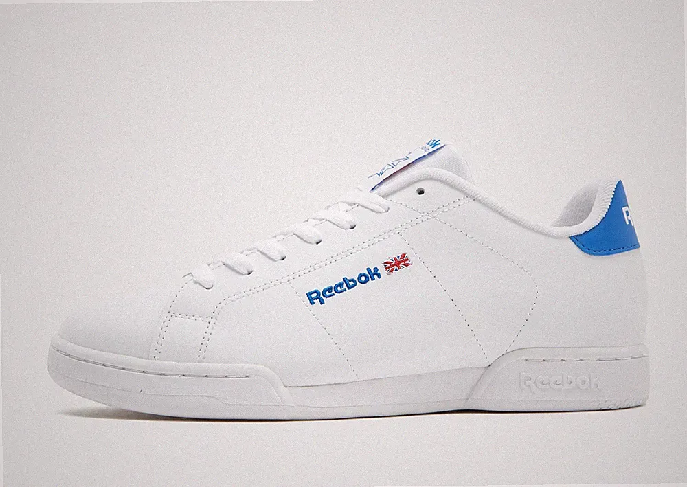 Authentische Reebok NPC ll Tennisschuhe® (Herren Größen: UK 8 - 11) weiß/blau