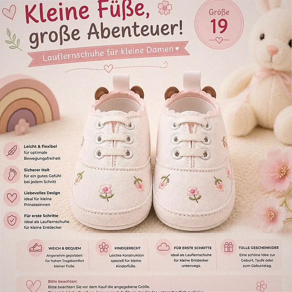 Baby Lauflernschuhe Größe 19 Weiß – Kinderschuhe Sneaker