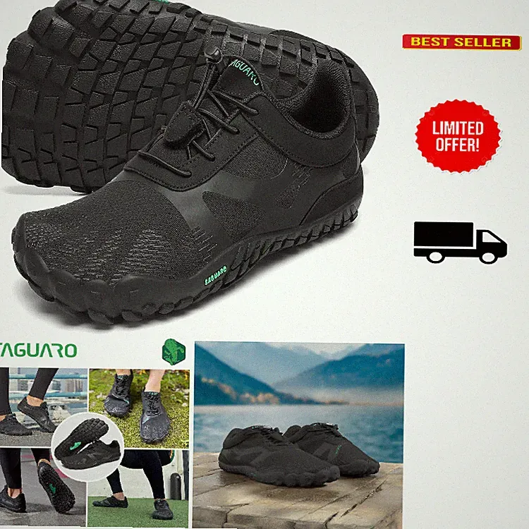 Barfußschuhe Traillaufschuhe für Wassersport, Öl Schwarz, Größe 43 , schnell